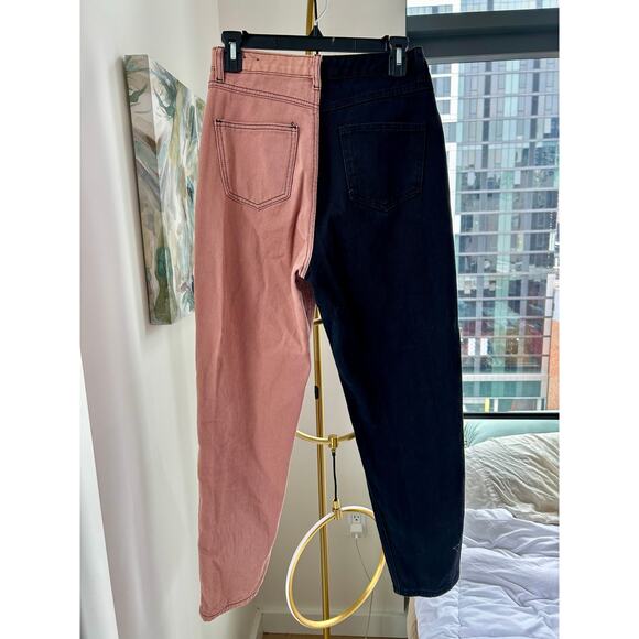 MISSGUIDED | riot high-rise mom jean | color block | Size 4 - Picture 4 of 4
